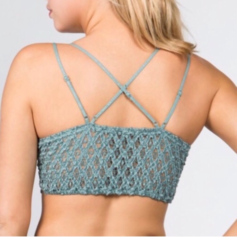 SALE Biking Red Scallop Crochet Lace Bralette - Picture 3 of 3
